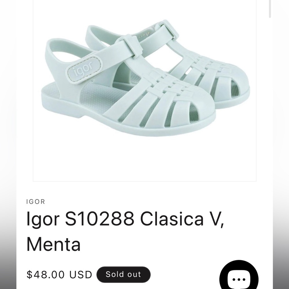 Igor Clasixa Velcro Menta Size 32
